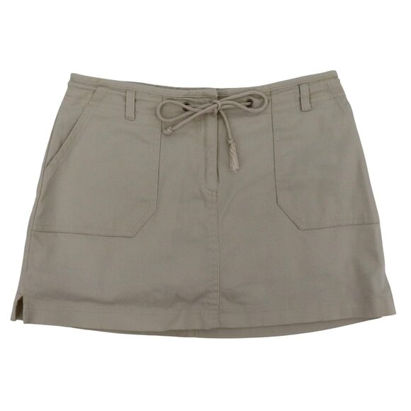 No Boundaries Juniors 9 Beige Cotton Skort Drawstring Waist Pockets Y2K 2000s - Picture 1 of 11